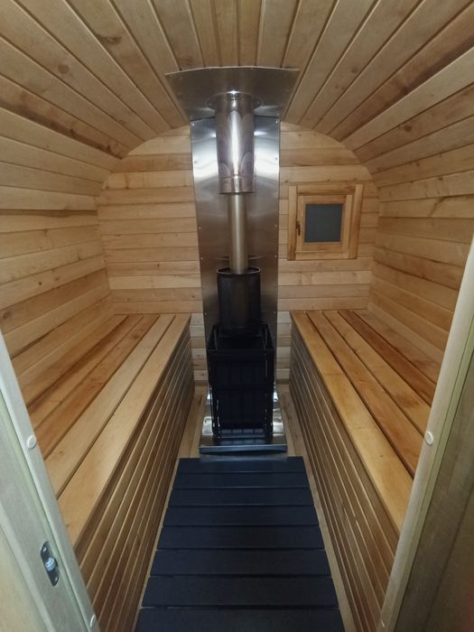 Баня-бочка від виробника, повністю з вільхи 3.5м ) +козирьок