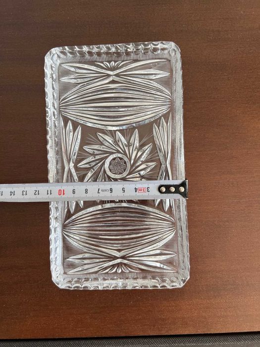 Patera kryształowa prostokątna