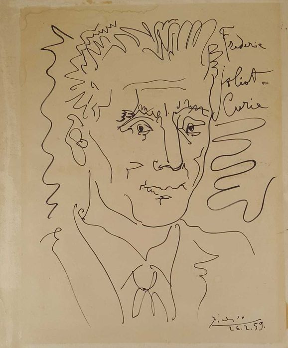 Frédéric Joliot-Curie - Pablo Picasso - Tusz na papierze 26.2.59