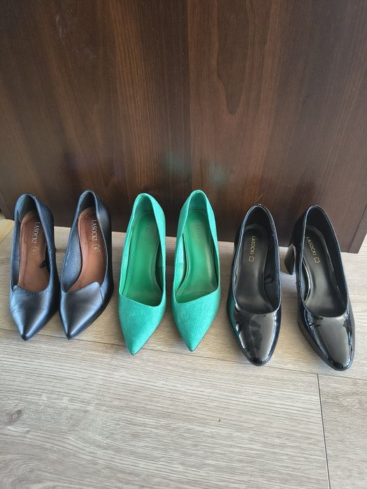 Buty 3 pary - zestaw, czułenka szpilki Lasocki Mohito roz 37, Stan BDB