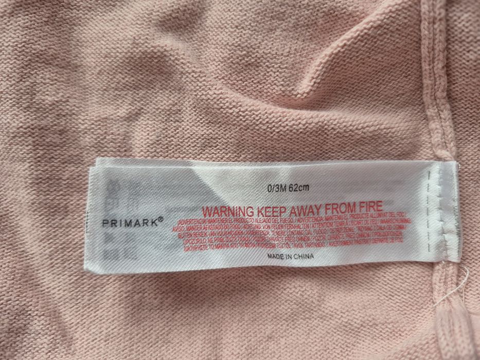 Primark kardigan sweterek guziki zapinany pudrowy róż 62