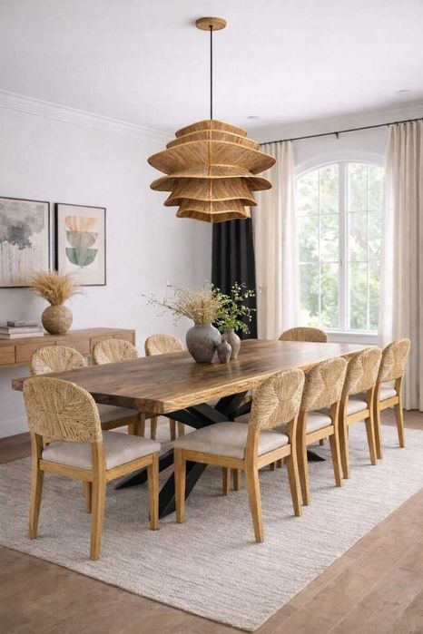 stół do jadalni drewniany, lite drewno, prostokątny 240x90x77