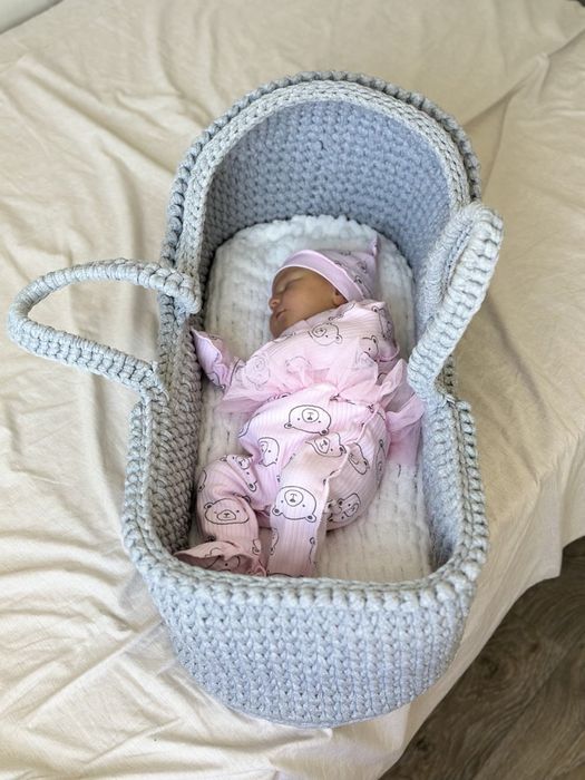 Плетена люлька-переноска для немовлят розмір 700х300. З матрасиком.