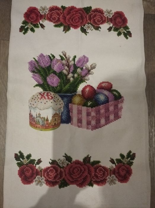 Рушник пасхальний,вишитий рушник, рушник ручної роботи.