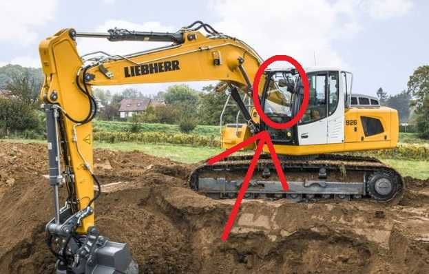 Liebherr A 910 A 918   R916LC, R920 R922LC, R926LC,  LH40M, szyba  nr 265