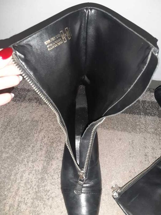 Skórzane botki Zara Woman 38