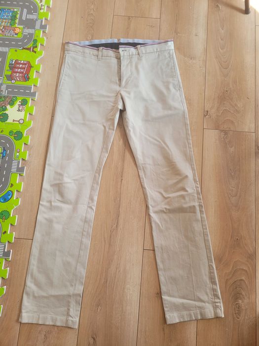 Eleganckie casual męskie spodnie kremowe Zara