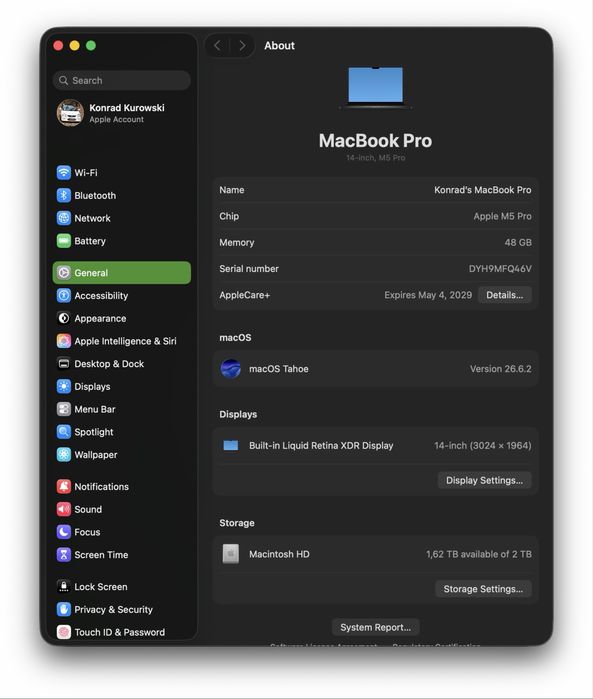 MacBook Pro 14 M5 pro 48GB Ram 2TB ssd matowa matryca