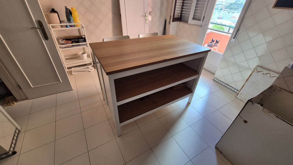 Ilha Cozinha Ikea Tornviken + cadeiras