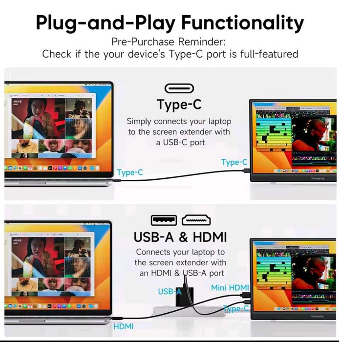 Новий портативний монітор 15.6". DR-1563. В коробці і плівках