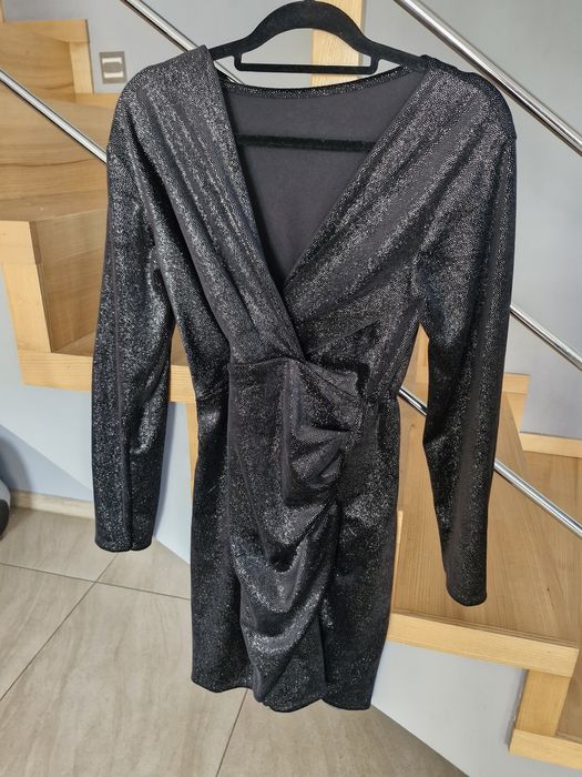 Sukienka welurowa ze srebrem M/L