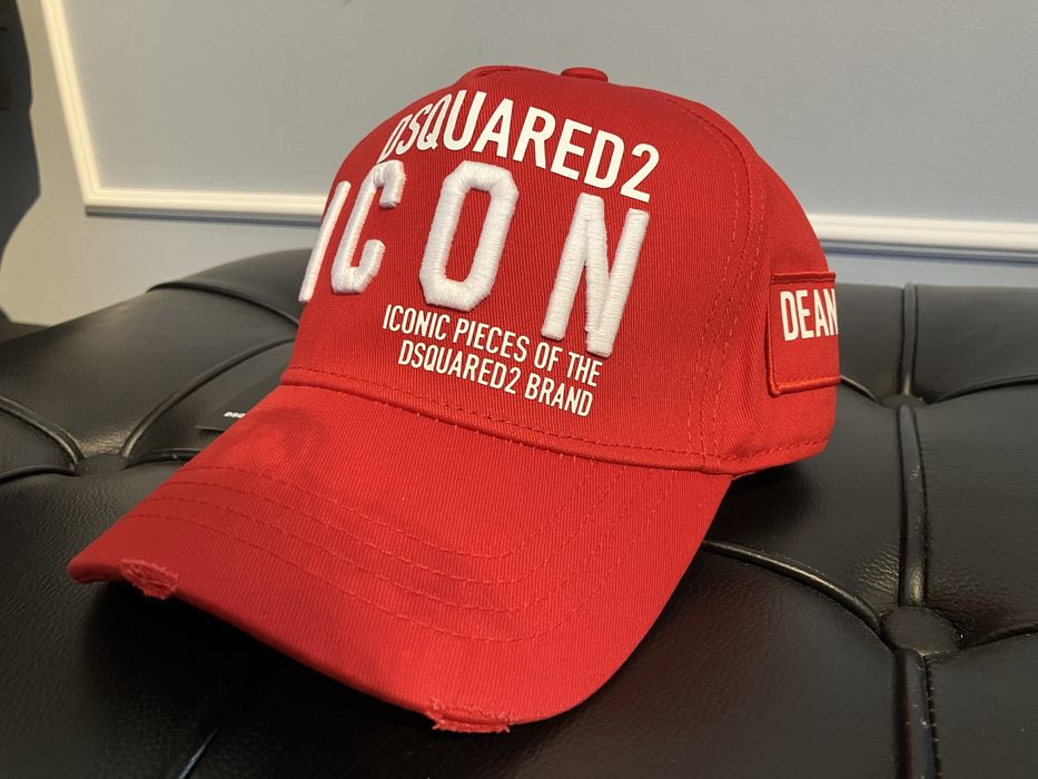 Dsquared2 lukusowa czapka z daszkiem Nowa Red
