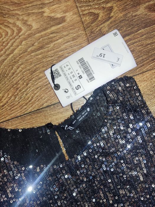 жіноче боді Zara розмір XS. S з паєтками