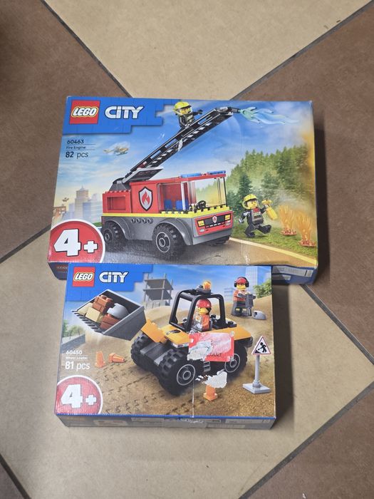 Lego City 4+ dwa zestawy Straż pożarna + Spychacz 60463 + 60450