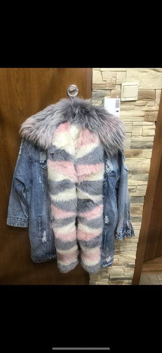 Katana z obszyciem naturalnym  fursi uniwersalna parka