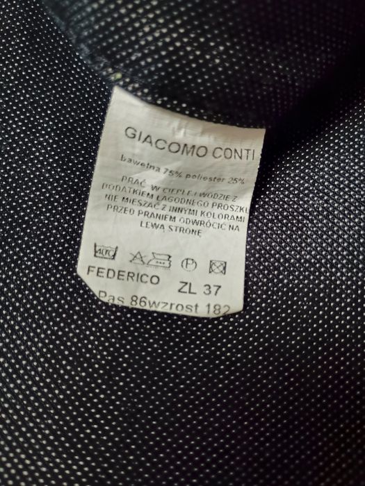 Spodnie męskie r. 182cm pas 86cm czarne GIACOMO CONTI