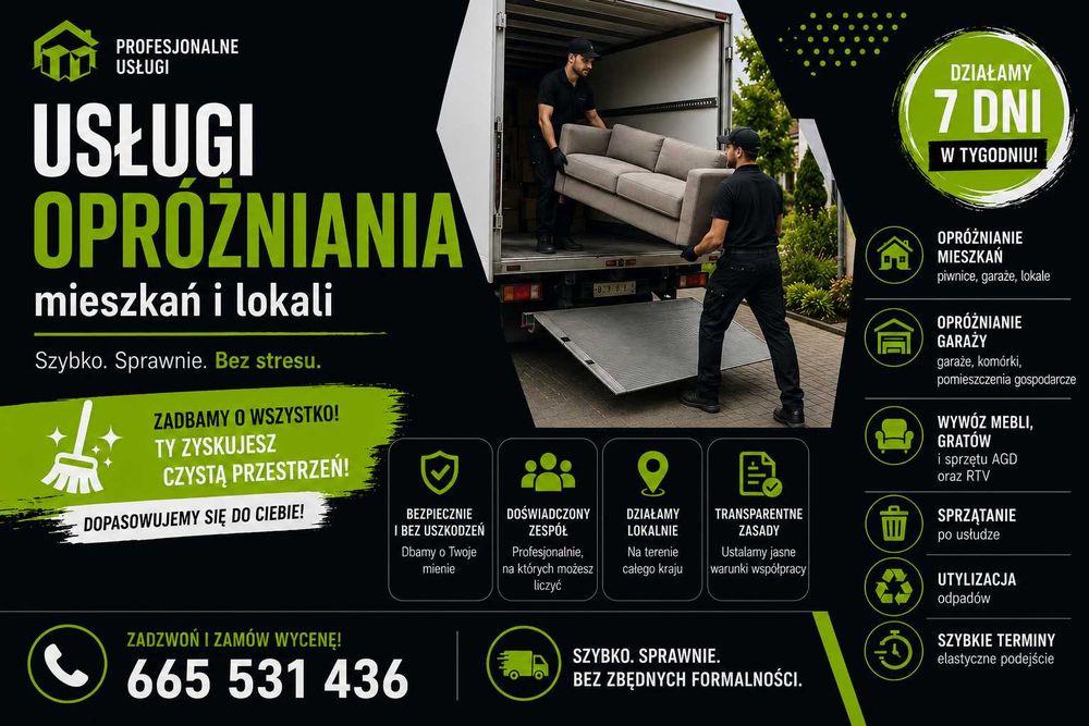 Opróżnianie mieszkań i garaży
