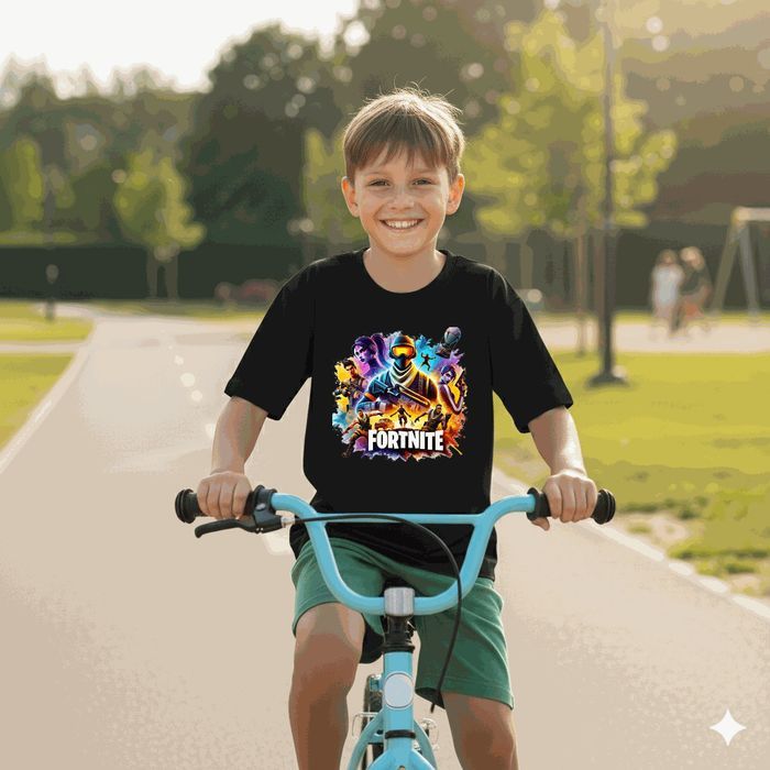 Koszulka dziecięca czarna Fortnite Skin postać Gry prezent święta 152