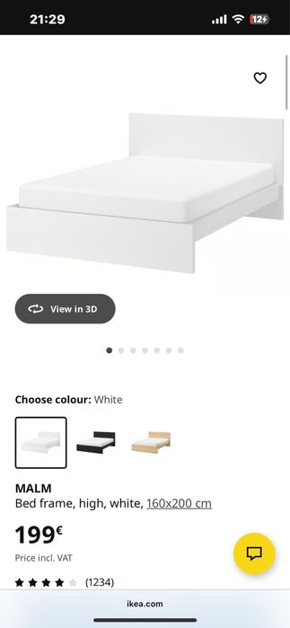 Cama “MALM” IKEA com colchão