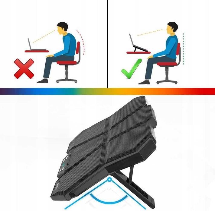 Podstawka chłodząca pod laptopa GRENDS 10-17' 6 fans RGB Model KMD3