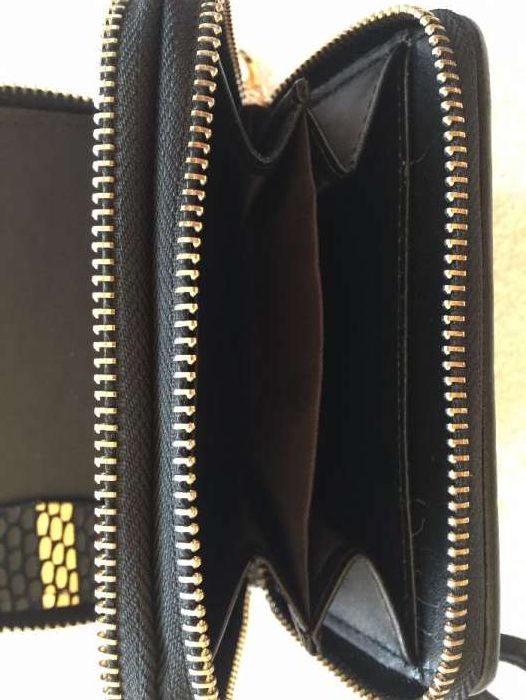 Porta moedas senhora preto e dourado