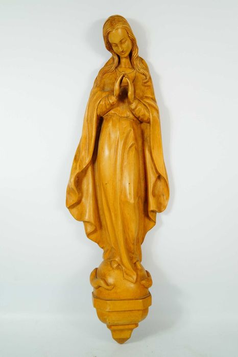 Duża drewniana rzeźba figura Matka Boska Madonna drewno