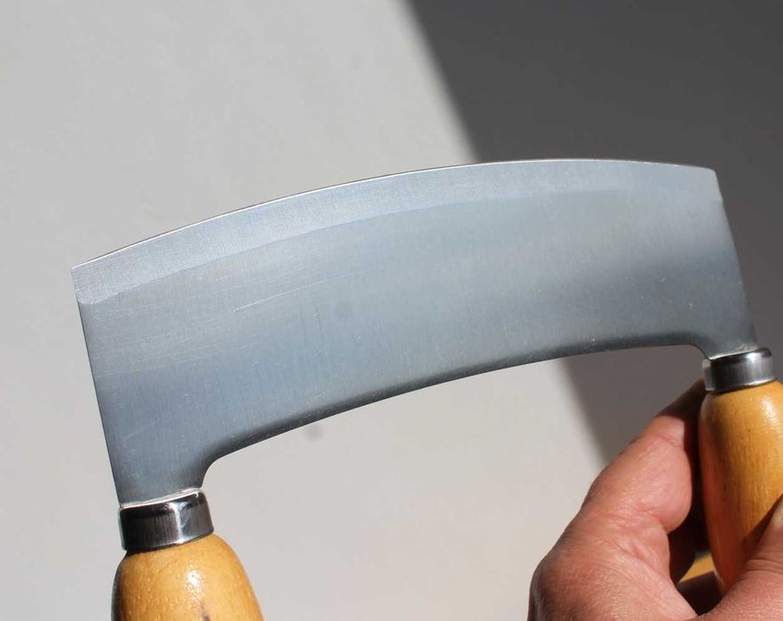 Siekacz Tasak do ziół Nóż kołyska Deska drewniana Komplet NRD PRL