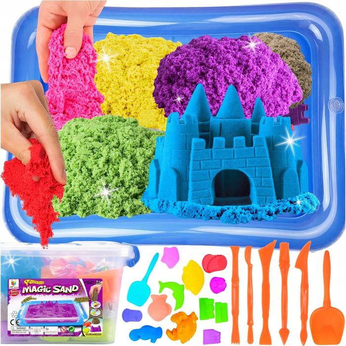 Piasek Kinetyczny 3kg + Piaskownica Basen Foremki