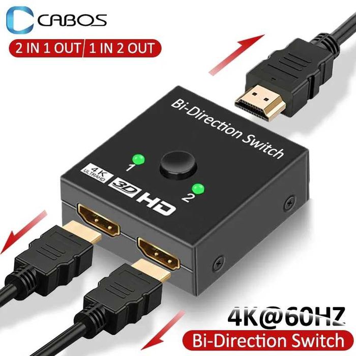 Divisor HDMI para TV Box, adaptador Switcher, 4K, KVM, Bi-Direction