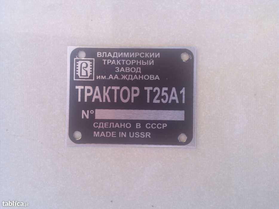 Władimirec T 25 A1,T 25 A2,tabliczka znamionowa,nabicie numerów.