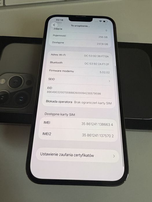 iPhone 13 Pro Max 256gb Grafit Stan Idealny Bateria 100%