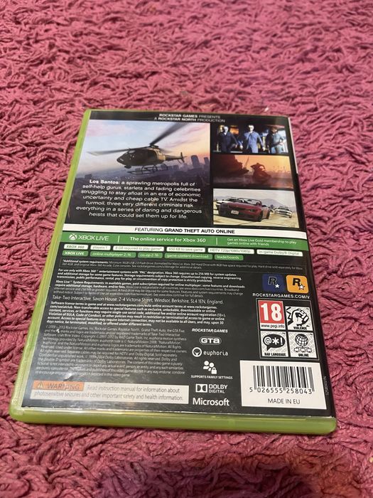 Компакт диск GTA5 для Xbox 360