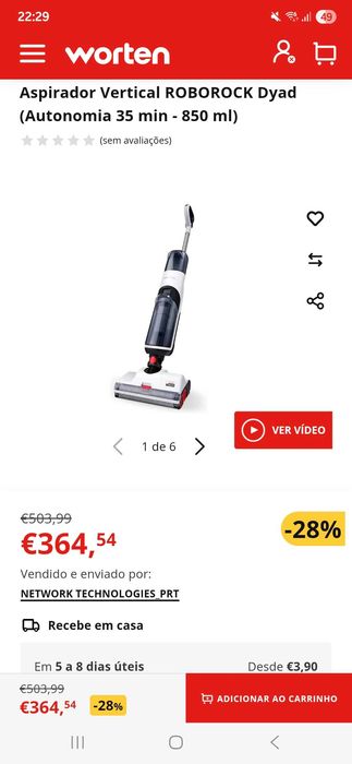 Aspirador Vertical e Mopa ROBOROCK Dyad