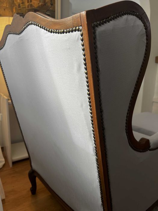 Fotel ludwikowski uszak i puf (komplet)