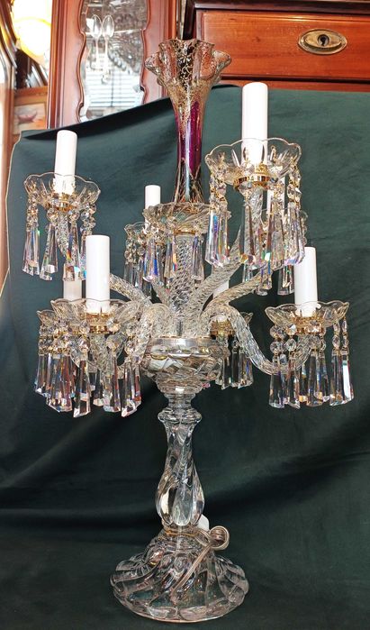 Par Candeeiros Candelabros Cristal Baccarat