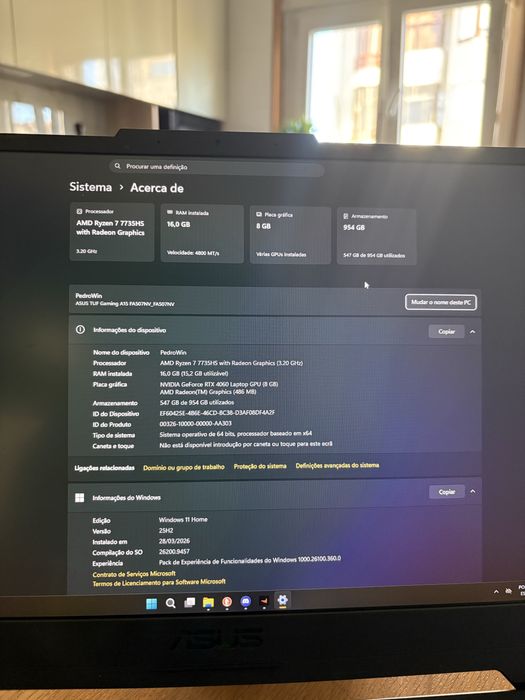 ASUS TUF Gaming | RTX 4060 | Ryzen 7 | Portátil Gaming