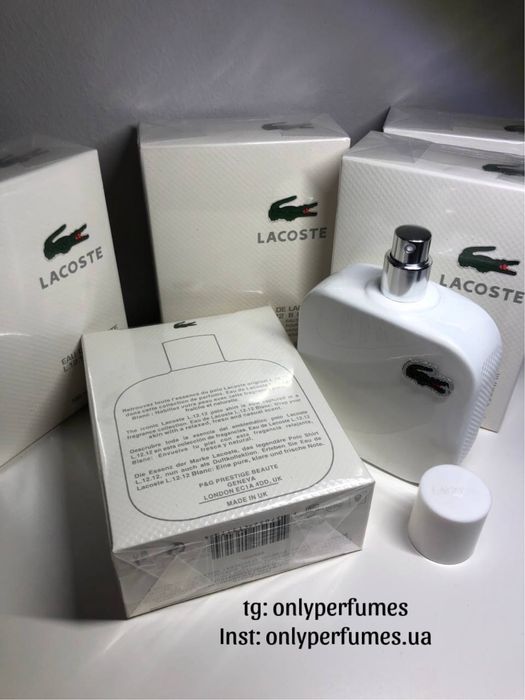 Духи чоловічі Lacoste Eau De L.12.12 Blanc. Мужские пафЛакосте Бланк
