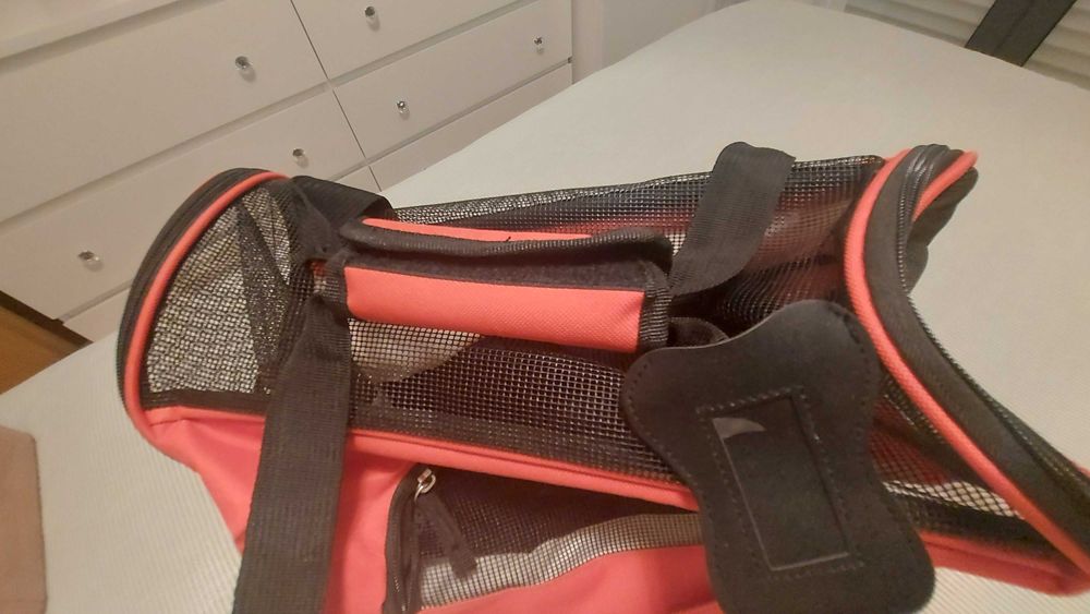 Bolsa para transporte para gatos vermelha tamanho M