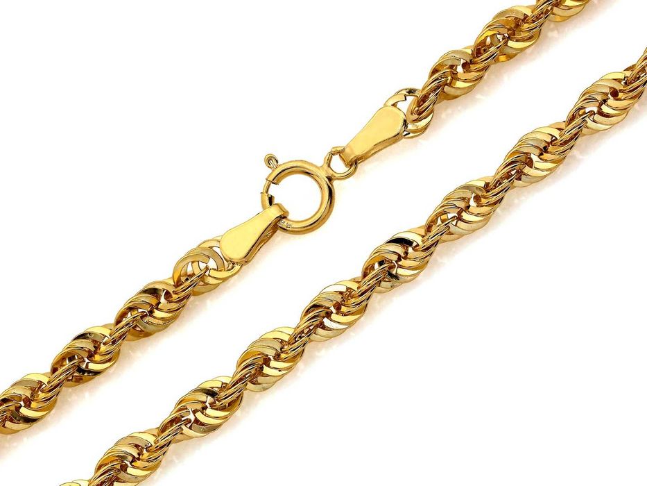 Łańcuszek damski złoty gruby splot korda 3.4 mm PR 585