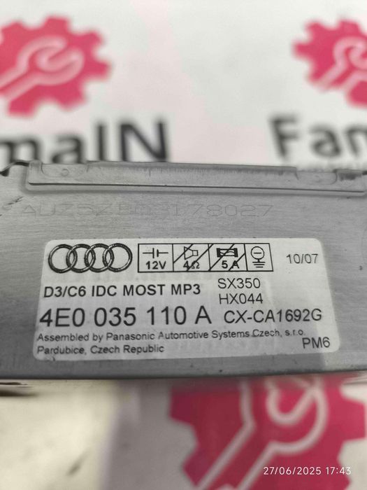 Rádio / Auto Rádio AUDI A6 C6 2.0 TFSI (125 kW / 170 cv) [06.2005 - 03.2011] 4E0035110A (OEM)