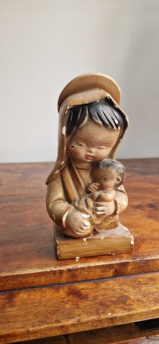 Rzeźba figura sakralna unikat Japonia MADONNA Maryja dewocjonalia