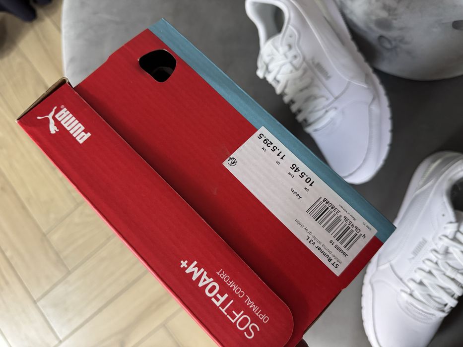Nowe Skórzane Buty Męskie Puma st Runner Białe Klasyczne Sneakersy 45