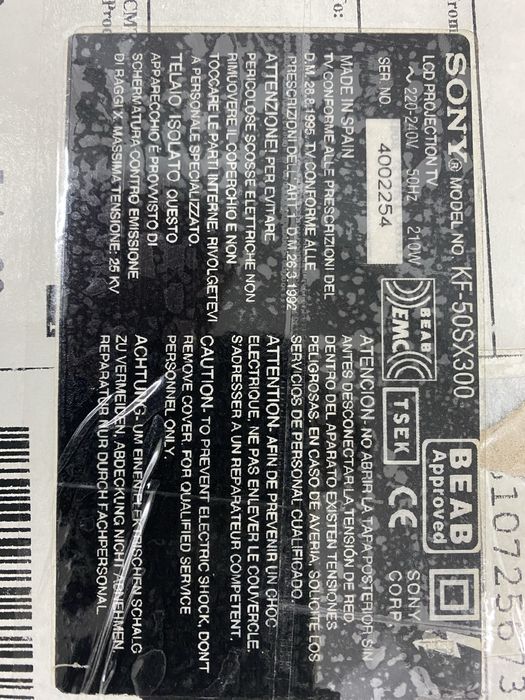 Lampada de tv/projector Sony