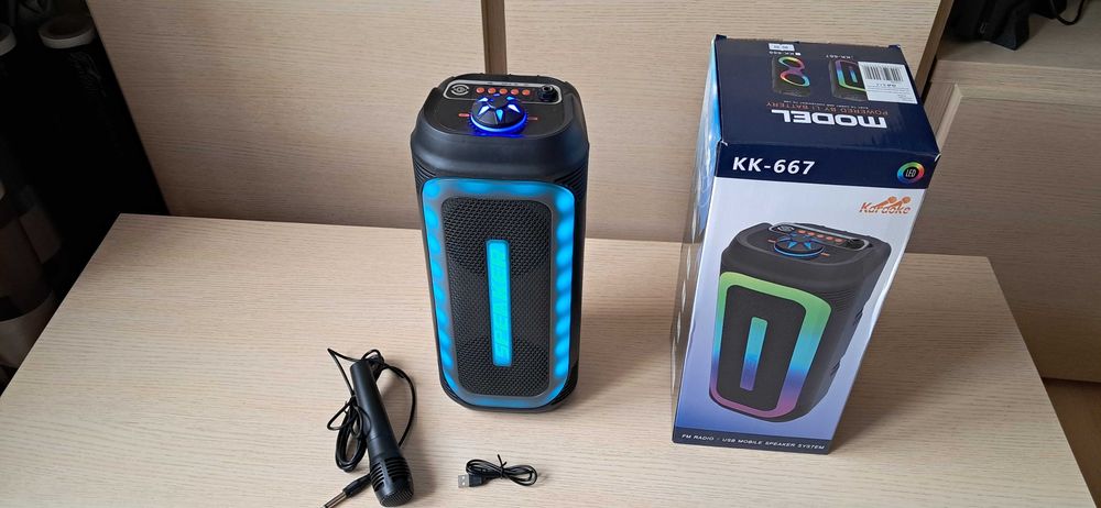 Głośnik Bluetooth Przenośny Bezprzewodowy Karaoke KK-667 Mikrofon