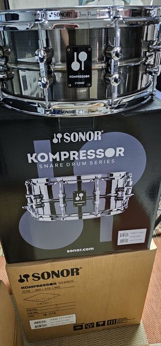 Tarola SONOR Kompressor 14x5.75" Black Nickel Brass (Latão) Nova