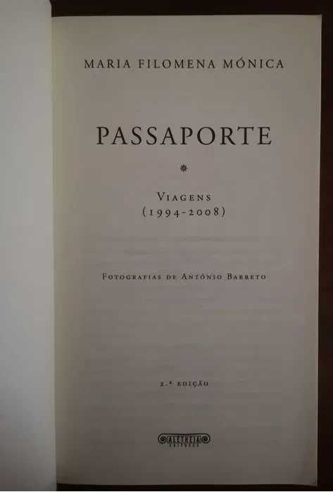 "Passaporte" de Maria Filomena Mónica