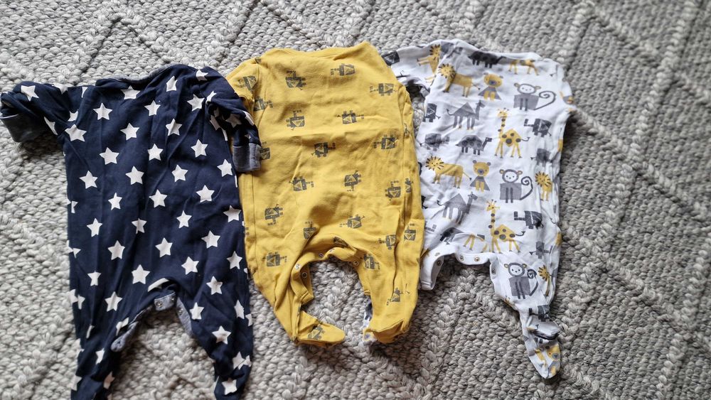 Pajace śpiochy 4 sztuki roz. 68 3-6 m-cy