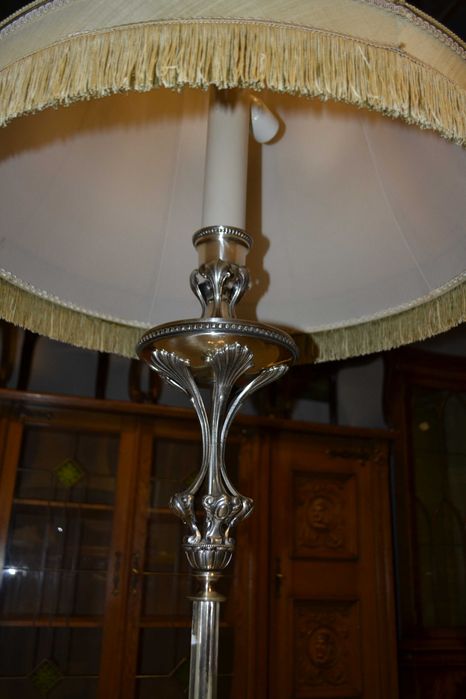 lampa stojąca , secesyjna . stare srebro