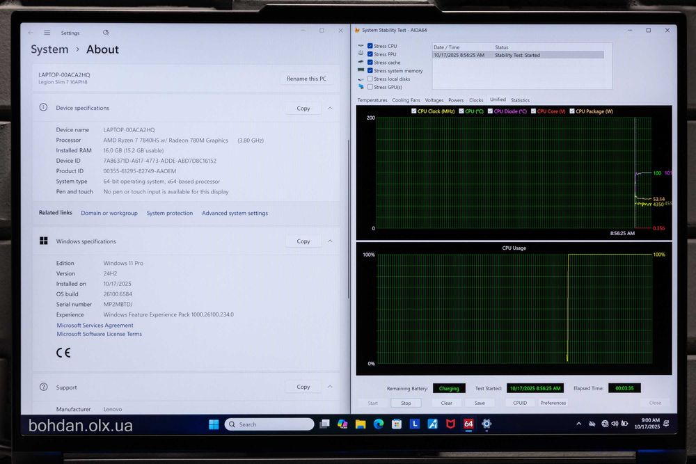 Lenovo Legion Slim 7 16APH8 7840HS 3.2K-165Hz RTX 4060 16GB 1TB W11H