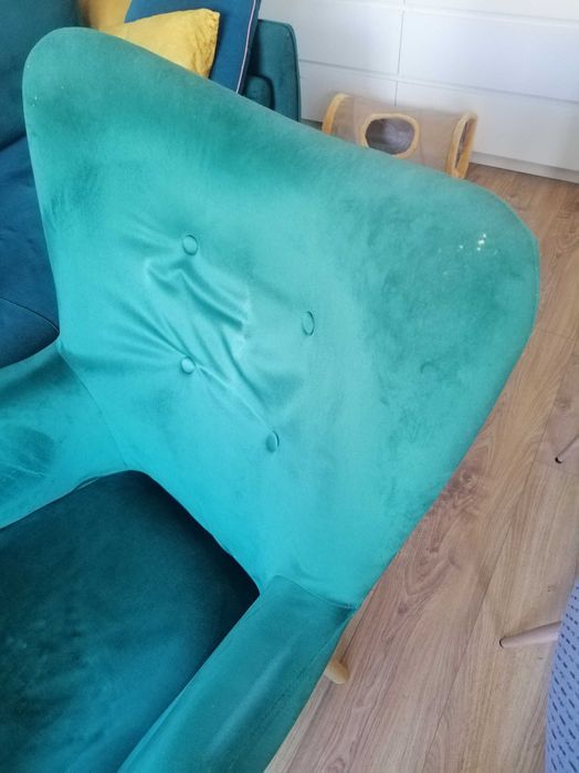 Fotel uszak ciemna zieleń